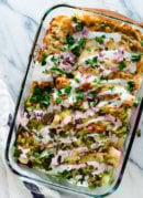 Roasted sweet potato enchiladas with salsa verde sauce! #vegetarian