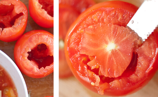 how to core tomatoes