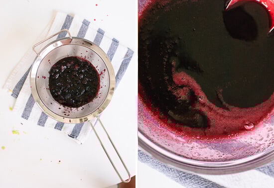 strained blueberry honey