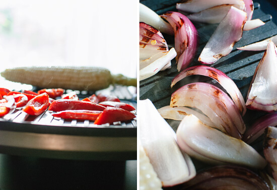 grilled peppers and onions
