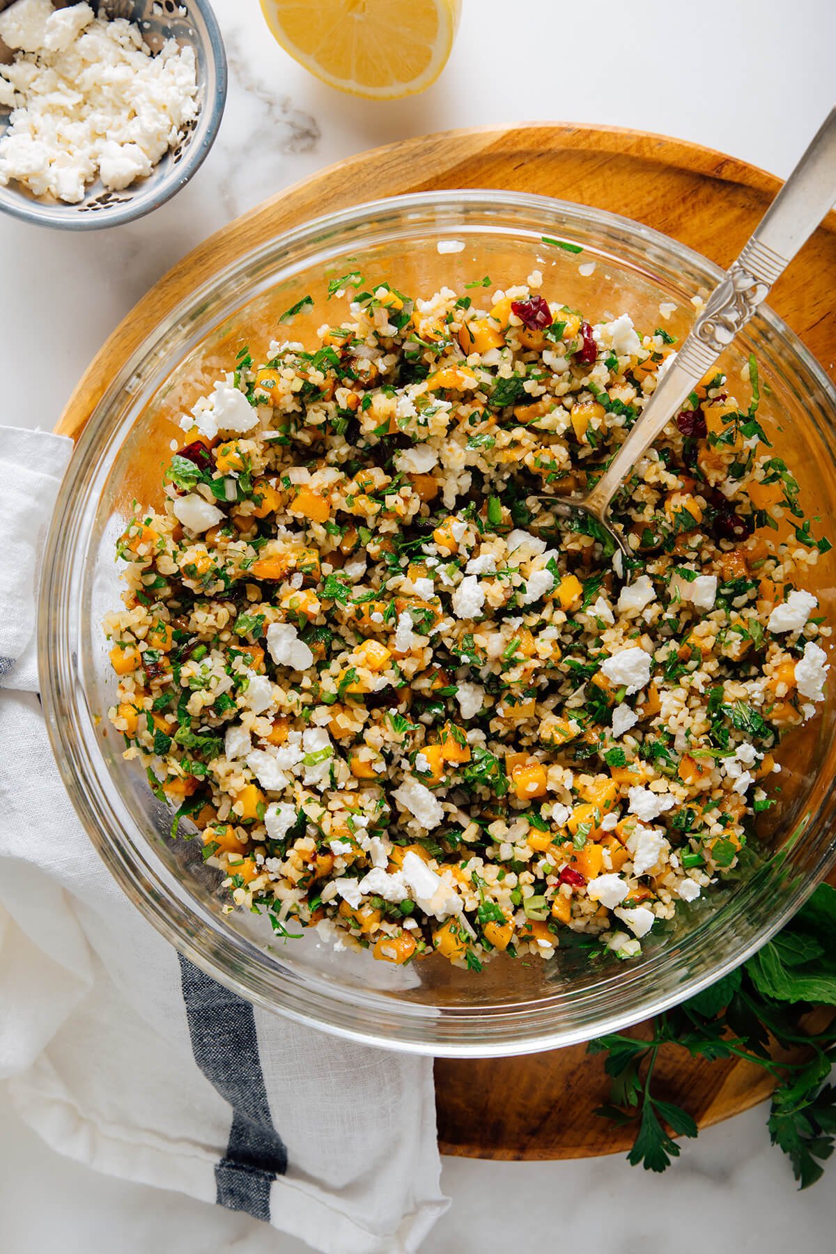 butternut tabbouleh with feta