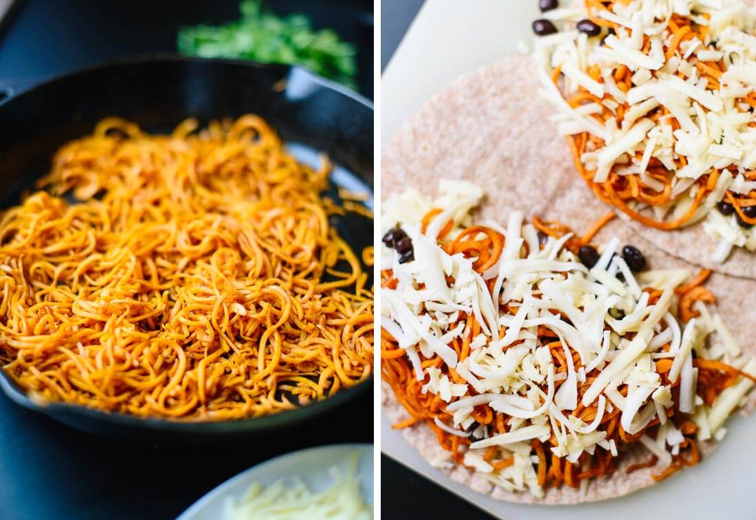 how to make sweet potato quesadilla