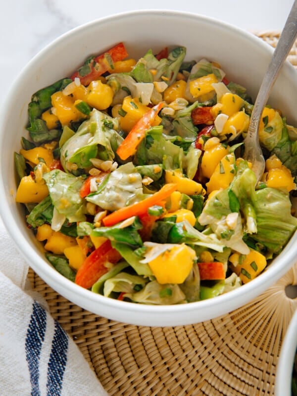 bowl of mango green salad