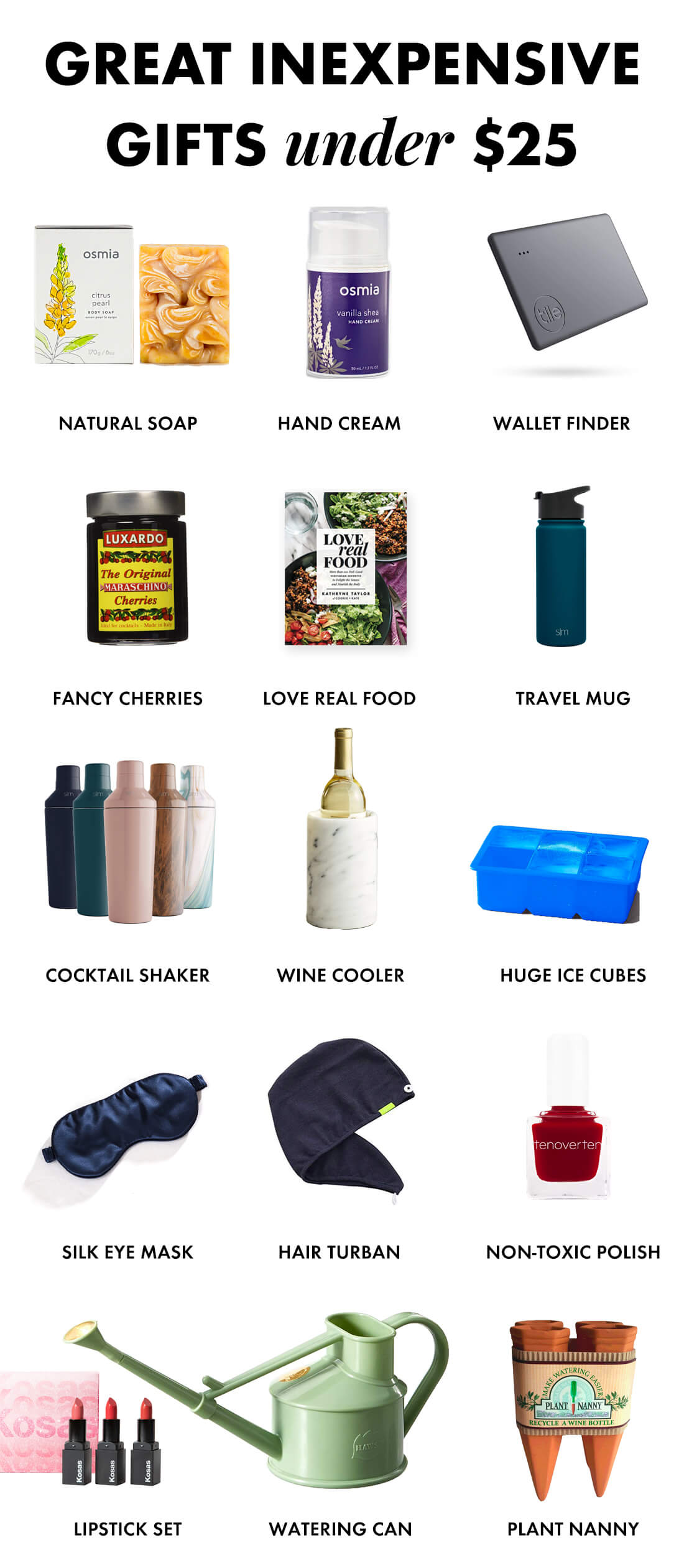 inexpensive gifts under $25 for the holidays