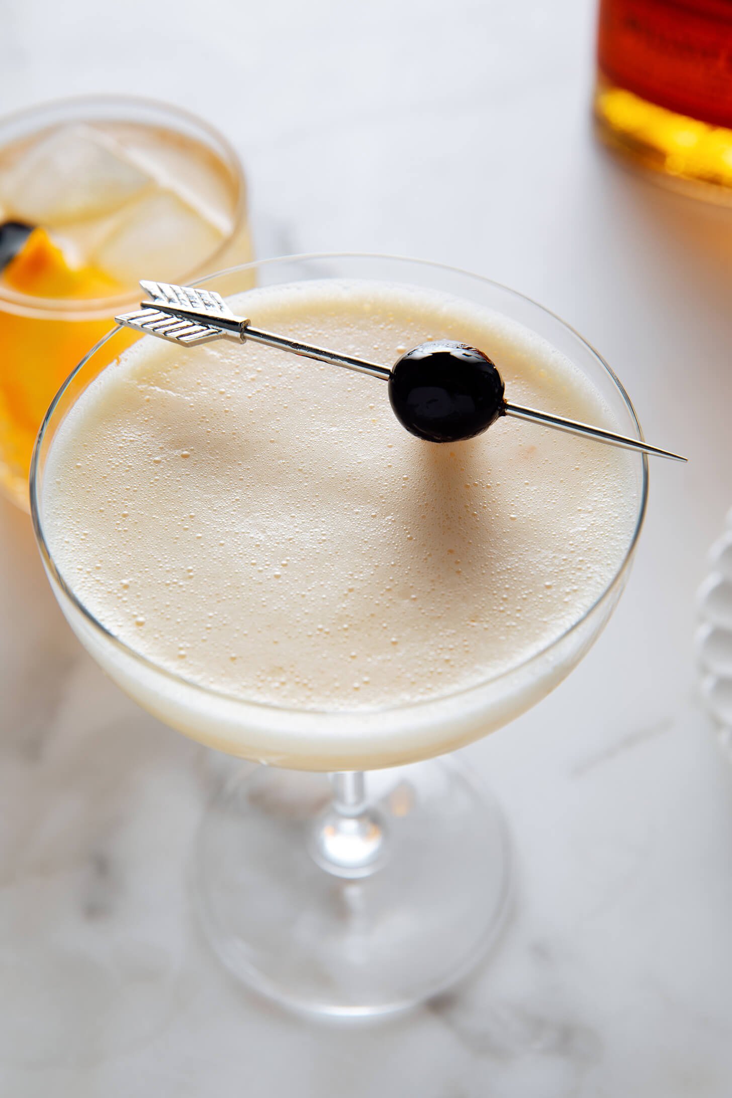 whiskey sour with egg white foam