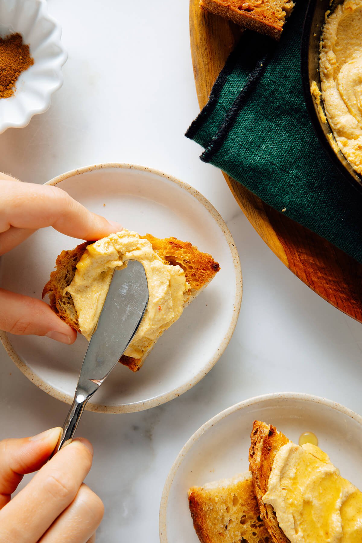 pumpkin dip on crostini
